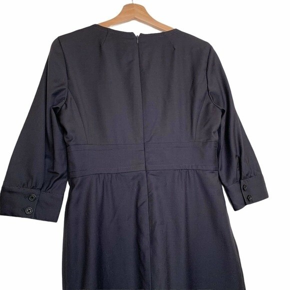 J Crew Womens Wool Solid Short Sleeve Knee Length Sheath Dress Black Size 6 - Picture 4 of 8